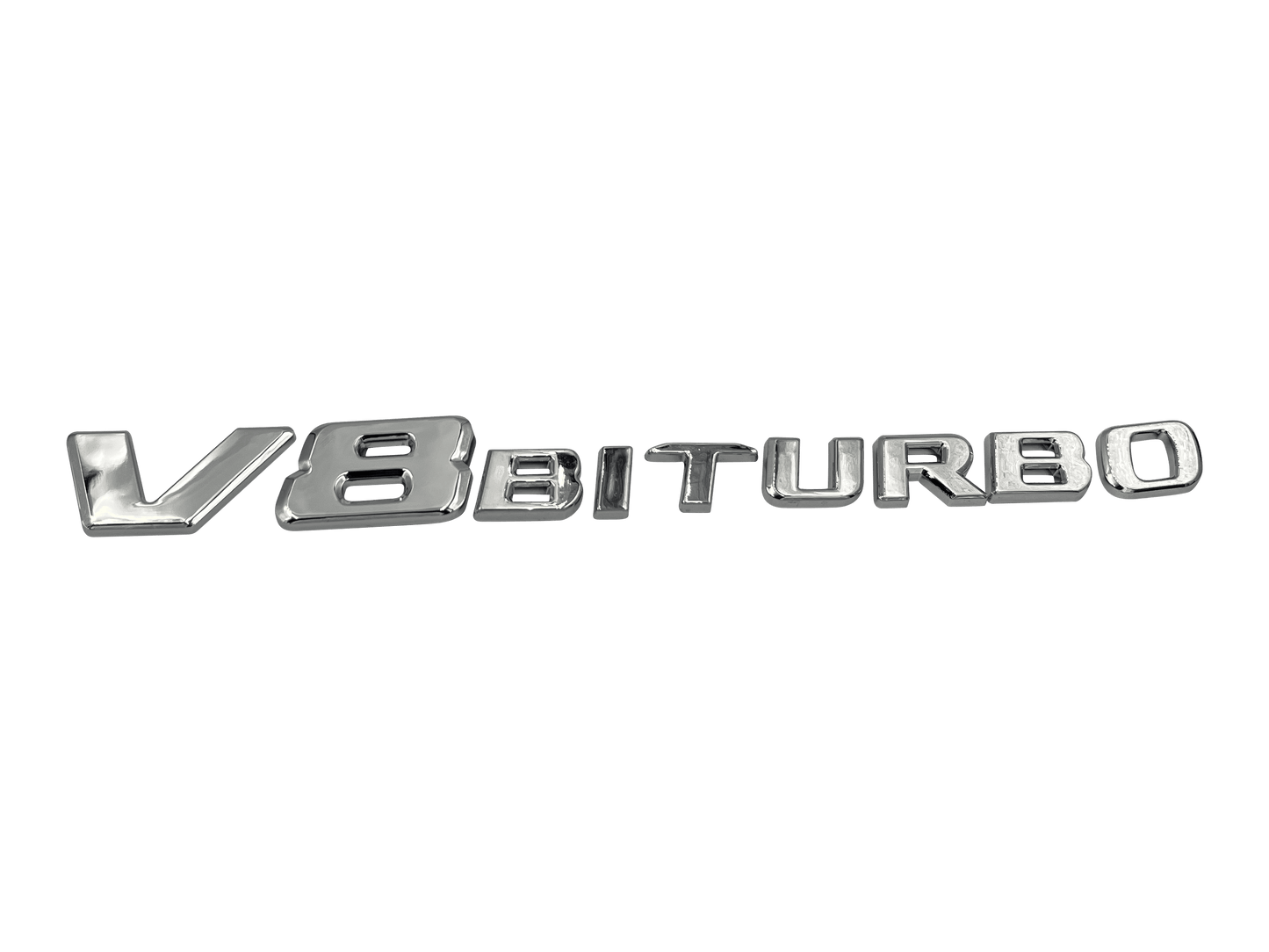 2 stk. Chrome Mercedes V8 Biturbo-emblemer