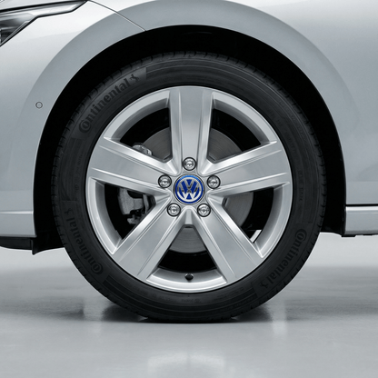 4 pcs. Blue & Chrome VW Center caps
