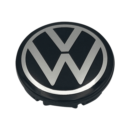 4 pcs. Black &amp; Chrome VW Center caps - New variant 