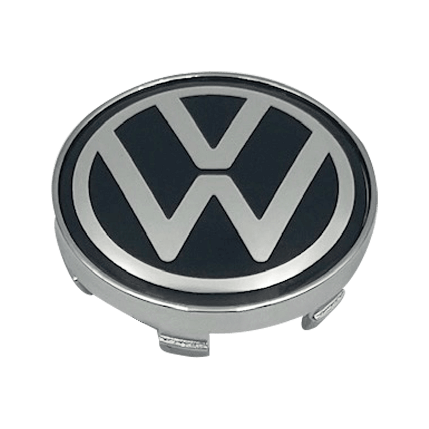 4 pcs. Black &amp; Chrome VW Center caps - New variant 