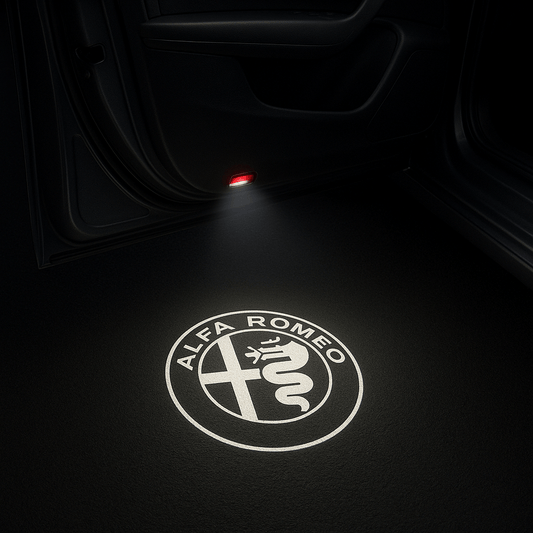 2 Pcs. Alfa Romeo Logo Entry Lights Black/White