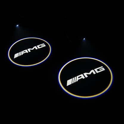 2 pcs Mercedes AMG Logo with ring Entry light