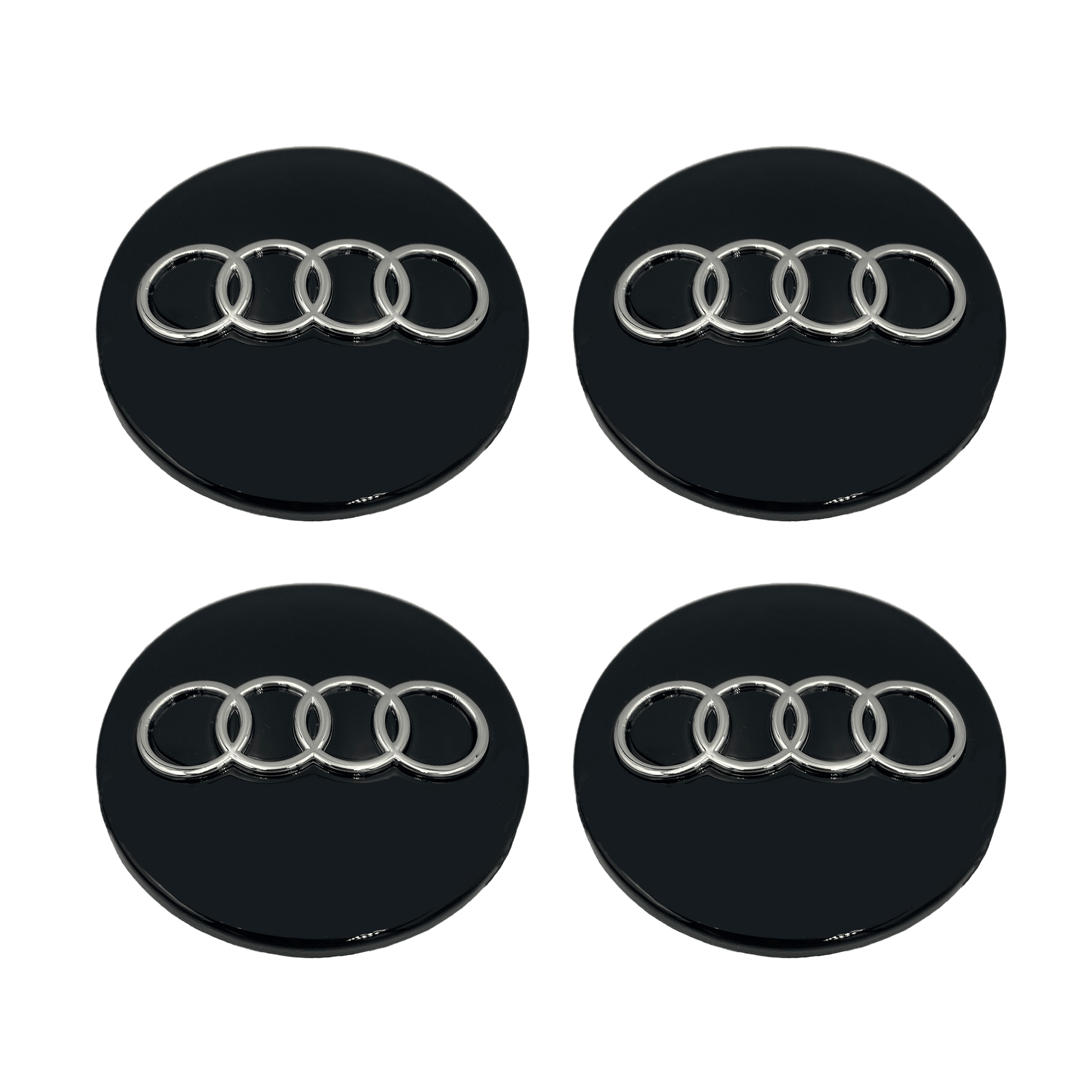 4 pieces. Black Audi Center Caps Set Driverse Driverse