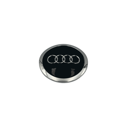 4 Stk. Sorte Audi Centerkapsler med Chrome Kant - Driverse - Centerkapsler - Driverse - Driverse - AD-OG-CK-SO-61 - 61mm - Sort - -