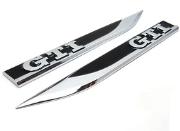 2 pcs. Chrome VW GTI Emblems for the Side Fenders