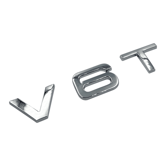 Chrome Audi V6T Emblem-emblem