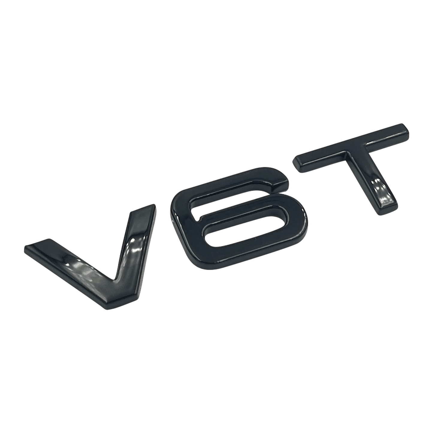 Svart Audi V6T-emblem