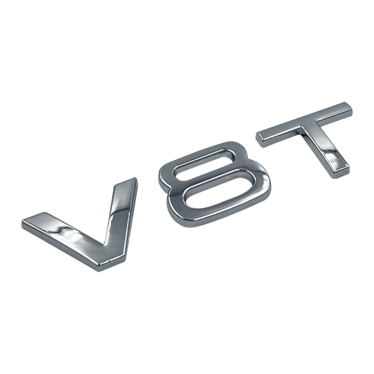 Chrome Audi V8T Emblem-emblem