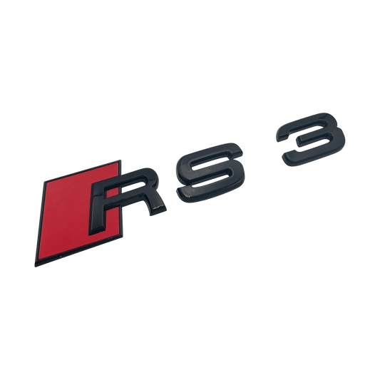 Svart Audi RS3 bakre emblem-emblem 