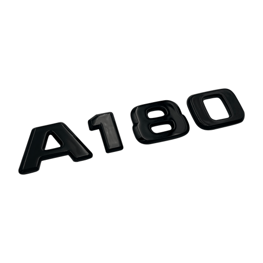 Svart Mercedes A180-emblem