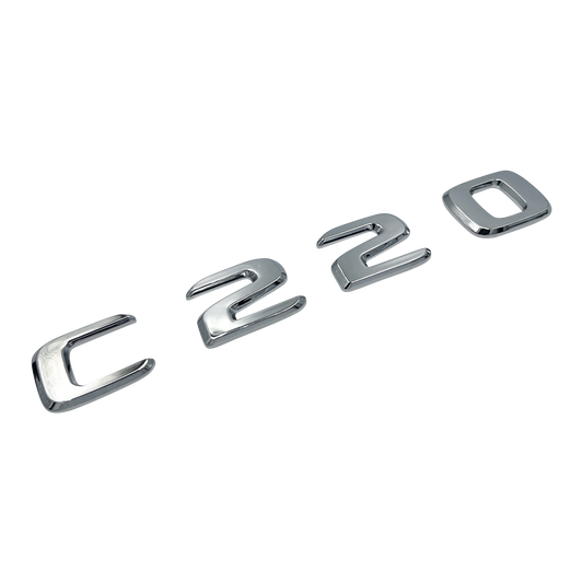 Chrome Mercedes C220 Emblem Badge 