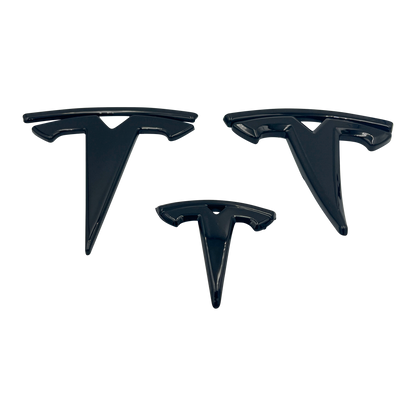 3 pieces. Black Tesla Model Y Logo Set 