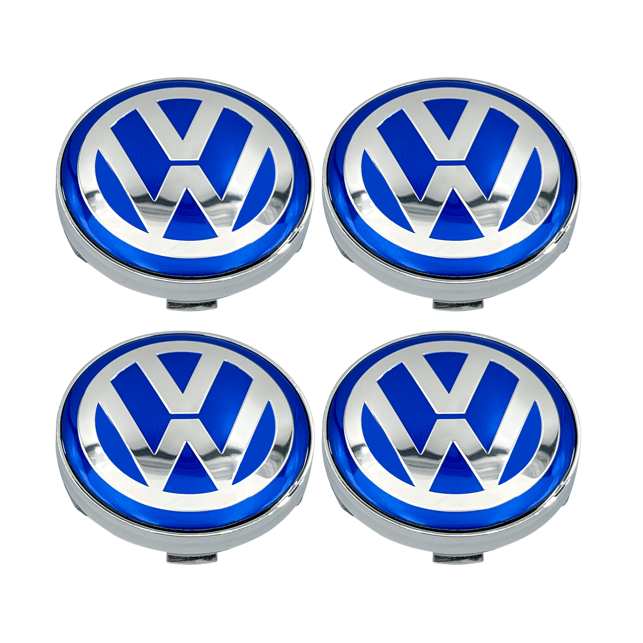 4 pcs. Blue & Chrome VW Center Caps - Driverse, The Driverse Universe