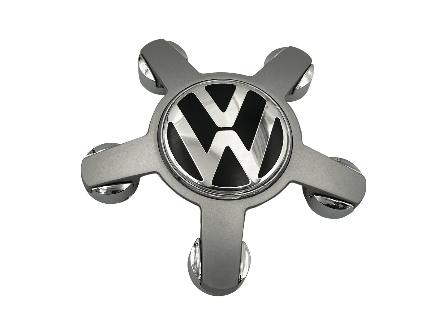 4 stk. Blå og krom VW Center caps