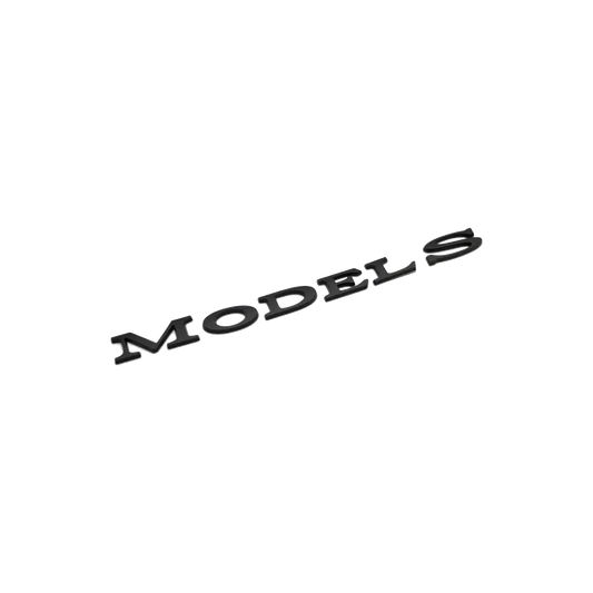Svart Tesla Model S bakre emblem-emblem 